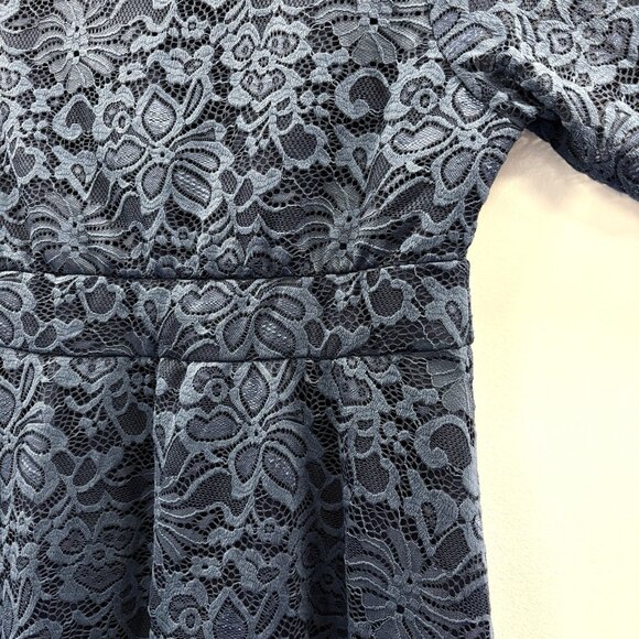 Kiyonna Plus Scalloped Boudoir Lace Sheath Dress Navy Blue 1X 14-16 - Picture 5 of 13